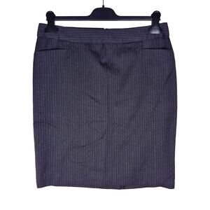 Express Black Pencil Skirt Metallic Pinstriped Vented Womens size 8